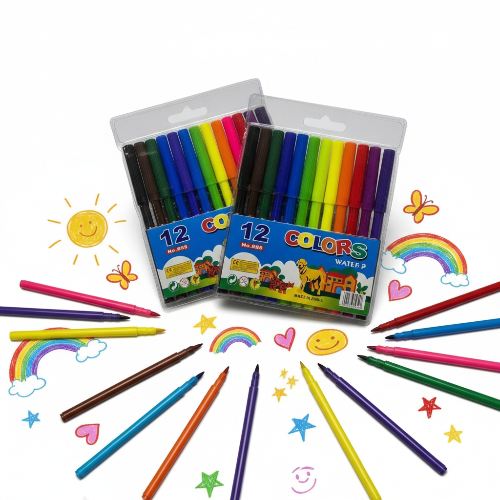 12 Color Marker Set for Kids